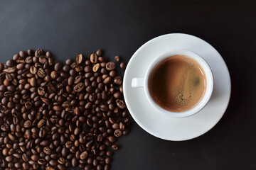Hot coffee is black coffee in a glass on the table, ready to drink.