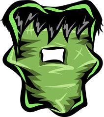 Green Frankenstein Monster Halloween Font Illustration