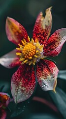 Close-Up of Vibrant and Exotic Flower with Unique Patterns