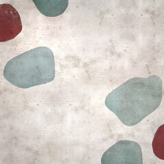 stylish textured old paper background with sea glass pebble pieces 
