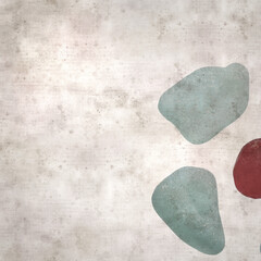 stylish textured old paper background with sea glass pebble pieces 
