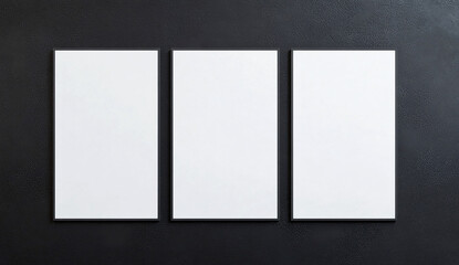 white blank posters on black wall