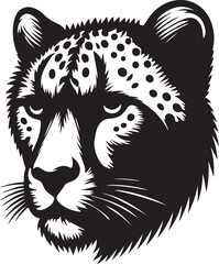 cheetah silhouette vector style with White Background