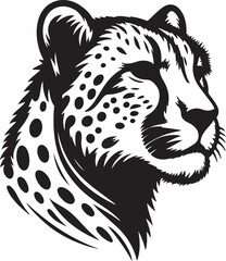 cheetah silhouette vector style with White Background