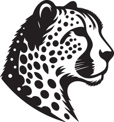 cheetah silhouette vector style with White Background