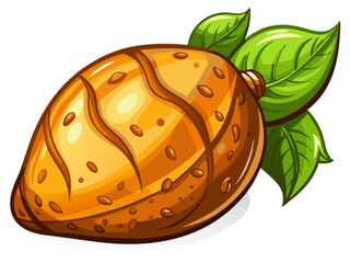 Sweet Potato vector, illustration of Sweet Potato isolated on white background