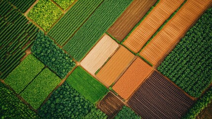 Aerial view of a thriving farmland, symbolizing the importance of sustainable agriculture on World Food Day