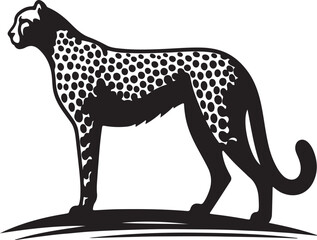 cheetah silhouette vector style with White Background
