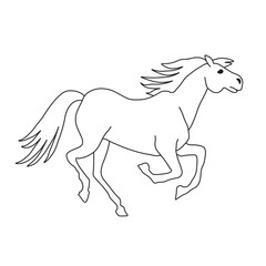 horse silhouette isolated on white background. horse illustration. Animal drawing icon template in vector design.