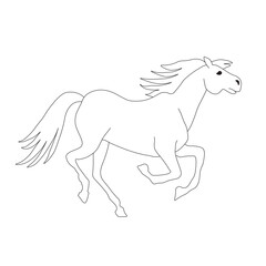 horse illustration. Animal drawing icon template in vector design.