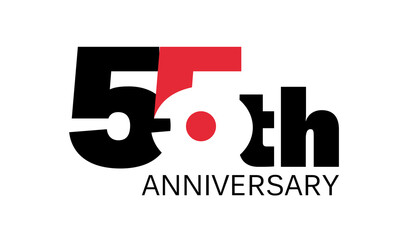 25th anniversary celebration label, fifty five years jubilee congratulation card vector template, happy birthday sign, 5vent invitation