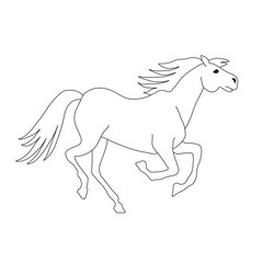 horse illustration. Animal drawing icon template in vector design.