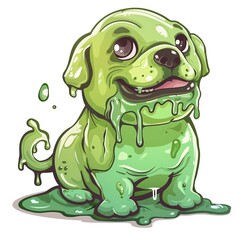Obraz premium Dog slime fantasy animal cartoon isolated whitebackground