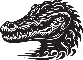 Crocodile head silhouette vector style with White Background