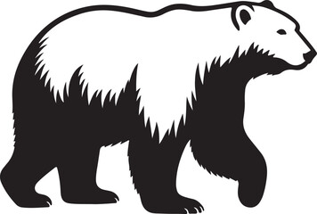 Polar Bear silhouette vector style with White Background