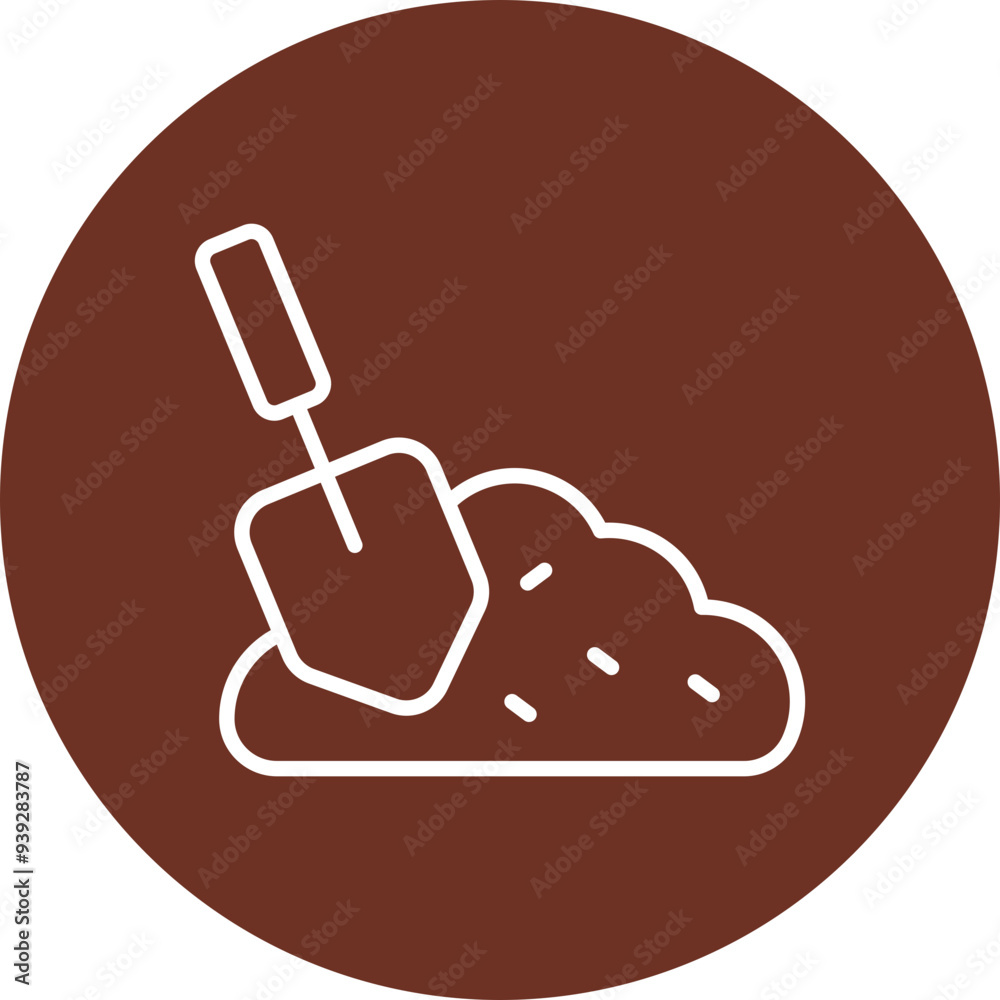 Sticker Shovel Vector Icon Design