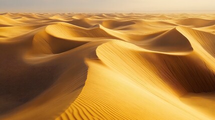 Golden Sand Dunes in the Desert