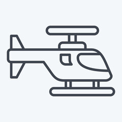 Icon Helicopter. related to War Military symbol. line style. simple illustration