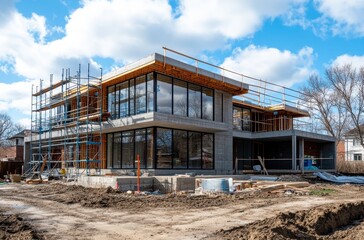 Modern House Under Construction