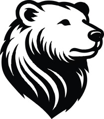 Polar Bear silhouette vector style with White Background