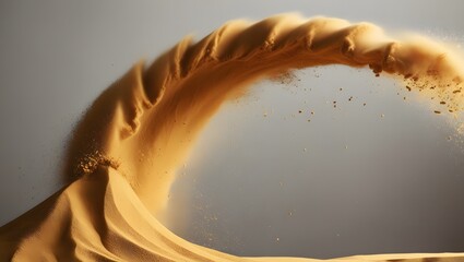 Golden sand explosion isolated. Generative Ai. 