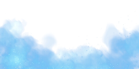 Fantastic blue smoke background. Magic blue smoke with glitter and small particles of twinkling stars. Fog with luminous particles. blue vapor with stardust. Morning fog over land or water surface, ma