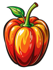 bell pepper vector, illustration of bell pepper isolated on white background