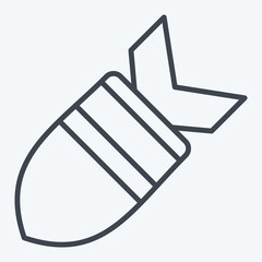 Icon Missile. related to War Military symbol. line style. simple illustration