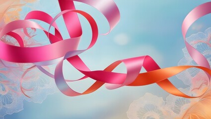 Background with ribbon. Generative Ai.