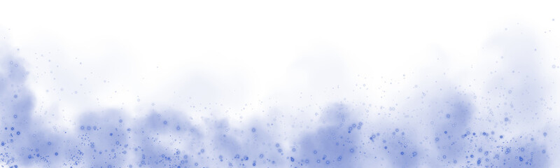Fantastic blue smoke background. Magic blue smoke with glitter and small particles of twinkling stars. Fog with luminous particles. blue vapor with stardust. Morning fog over land or water surface, ma