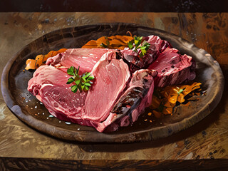 raw meat on a cutting board