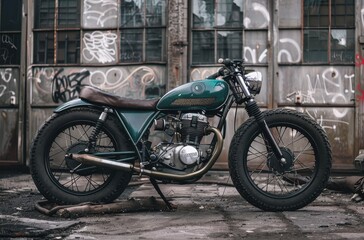 Beautiful Retro Cafe Racer Motorcycle Beautiful Retro Cafe Racer Motorcycle Generative AI