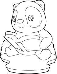 Panda Book Animal Vector Graphic Art Illustration