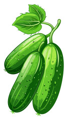 cucumber vector, illustration of cucumber isolated on white background