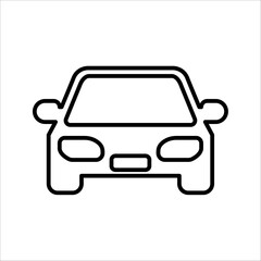 Editable vector Car Icon, isolated white background.
