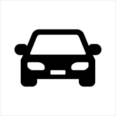 Editable vector Car Icon, isolated white background.