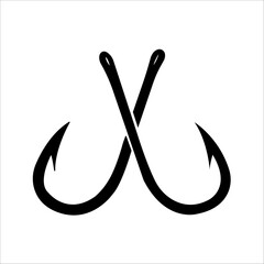 Fishing hook on graphic background. Wallpaper with catching fish. Vector illustration