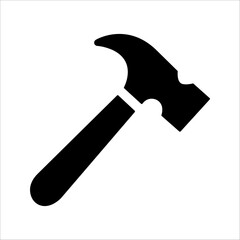 Hammer vector icon. filled flat sign for mobile concept and web design. Hammer tool glyph icon. Symbol, logo illustration. Vector graphics.