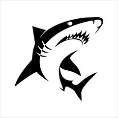 Shark icon logo design illustration.