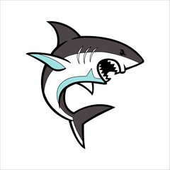 Shark icon logo design illustration.
