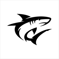 Shark icon logo design illustration.