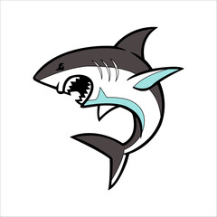 Shark icon logo design illustration.