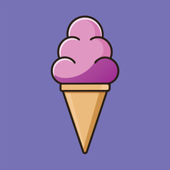 An Ice Cream Cartoon Style Vector