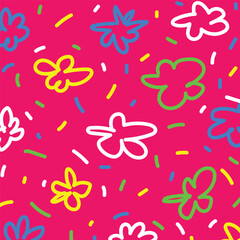 Vector seamless pattern . There are different simple shapes and lines in this pattern. minimalistic seamless background.