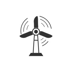 Windmill simple icon isolated on white background.