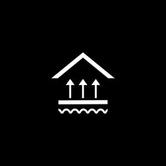 Underfloor heating  simple sign icon isolated on black background 