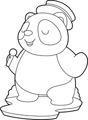 Panda Singer Microphone Music Animal Vector Graphic Art Illustration