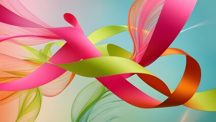 Background with ribbon. Generative Ai.