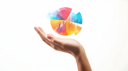 3d Flat icon as Hand with Holographic Meeting Agenda and Clock concept as A photo featuring a hand holding a holographic meeting agenda and a clock. The hand is positioned centrally leaving ample copy