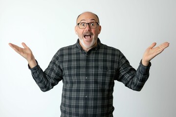 Naklejka premium Surprised Mature Man with Glasses